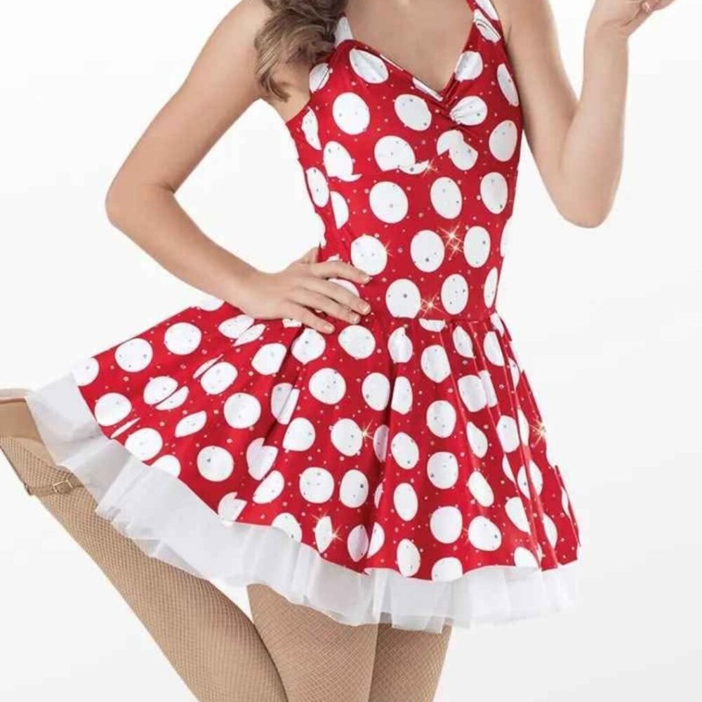 Child small weissman in the mood red 50's dance costume retro dress